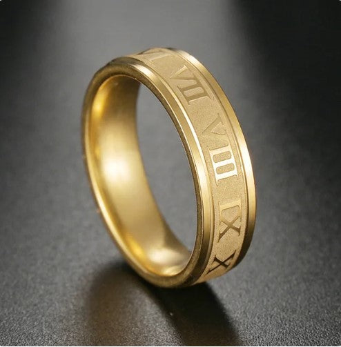 Anel Titanium Algarismos Romanos